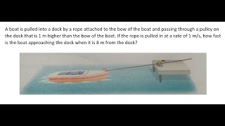 Calculus Help: A boat is pulled into a dock by a rope attached to the bow of the boat and passing