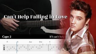 Can't Help Falling in Love - Elvis Presley | Fingerstyle Guitar TAB + Chords Tutorial