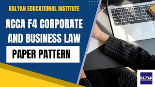ACCA F4( GLO) CORPORATE AND BUSINESS LAW  PAPER PATTERN