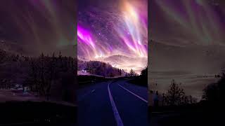 Polar Wind interacting with Northern Lights 🇳🇴 Tromsø Norway #marveler #travel #asmr #shorts