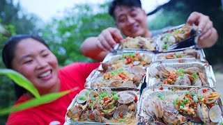 Pangmei made tin foil clams, they are tasty and spicy!