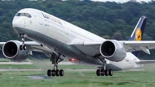 FIRST Lufthansa AIRBUS 350 LANDING at Düsseldorf - 4K