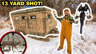 CROSSBOW Deer Hunting in the LUXURY BLIND in My BACKYARD!!! (Catch Clean Cook)