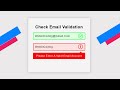 Email Validation Form using Html CSS & JavaScript | email validation in javascript