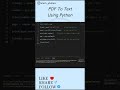 PDF to Text Using Python 🤩🔥