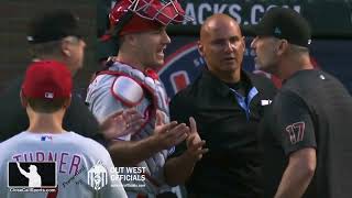 E98-9 - Torey Lovullo Ejected by Vic Carapazza After Strahm's HBP of Star Player Carroll, Rojas too