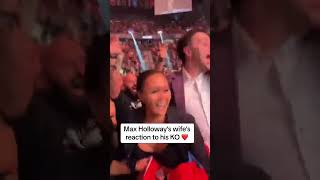 Max Holloway’s wife reacting to his #UFC300 KO (via maxhollowayofficial/TT)