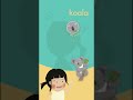 koala animals vocabulary learn english with cici’s monster friends