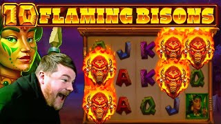 🔥 10 Flaming Bisons EPIC SLOT WINS – INSANE MAX WIN Streak! 🎰