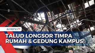 Talud Setinggi 5 Meter di Sleman DIY Longsor, Timpa Rumah dan Gedung Kampus!