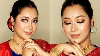 Assamese Bridal Makeup FOR RECEPTION/self make-up tutorial