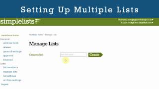 How To Set Up Multiple Lists with Simplelists