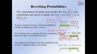 Solve4x Tutorials - Binomial Distribution - Part 3 - Rewriting Probabilities