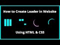 How To Create Preloaders Using HTML and CSS | How To Make A Loader In Website | Wpshopmart