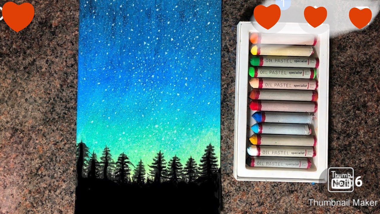 Painting On The Night Sky With Oil Pastels - YouTube