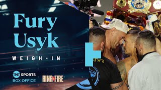 😡 Tyson Fury SHOVES Usyk at their weigh-in and face-off ahead of #RingOfFire 🇸🇦🔥