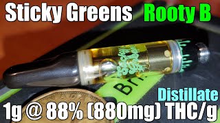 Sticky Greens - Rooty B - Unboxing Review - 1g @ 88% (880mg) THC/g | 7% Terps