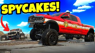 We Used MASSIVE TRUCKS to SAVE Spycakes Car in Snowrunner Mods Multiplayer!