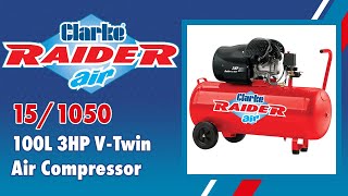 Clarke Raider 15/1050 3HP 100 Litre Air Compressor I 14.5cfm - 2242119