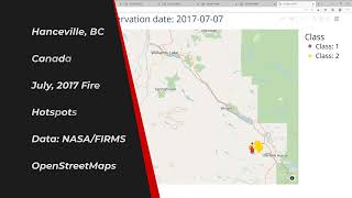 Interactive Wildland Fire Map in Python Using NASA/FIRMS Data - Hanceville, BC Example