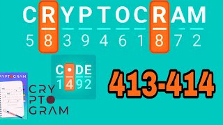 CRYPTOGRAM Word Logic Puzzles level 413 414