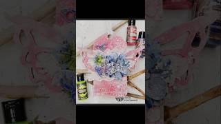 Romantic, mixed-media tag with #finnabairproducts Liquid Acrylics #finnabair