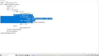 Find summary ranges | Leetcode Python solution by Elrik