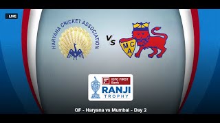 LIVE: Haryana vs Mumbai – Ranji Trophy 2024-25 Quarter-Final 3 | Day -2 | Live Score #livestream