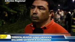 Torrencial aguacero generó emergencia en Bucaramanga
