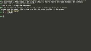 Remove the last character of a String in Python