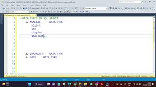 3 NUMERIC DATA TYPESINT, SMALLINT, BIGINT