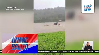 Balsang may sakay na pasyente at itinawid sa ilog, tinangay ng rumaragasang tubig | Unang Balita