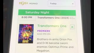 “Transformers One” on MGM+