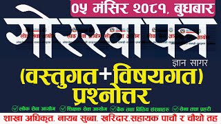 गोरखापत्र | Gorkhapatra | वस्तुगत + विषयगत प्रश्नोत्तर | 2081 मंसिर ०५ | Yogendra Bhujel