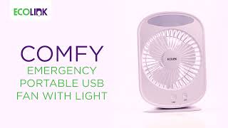 EcoLink Comfy portable emergency USB Fan with Light