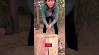 ASMR p12 :beautiful girl in the fores #survival #bushcraft #outdoors #marusya #BraveGals
