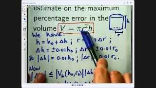 Error estimation via Partial Derivatives and Calculus