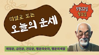 오늘의 운세 | 5월 22일 (금전운,애정운,건강운,행운의숫자,행운의색깔)