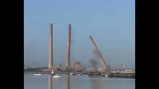 The fall of the 4 GIANT Blyth power station chimneys updated