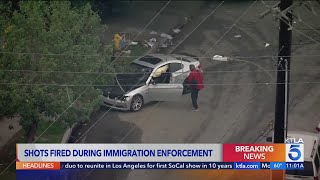 Shots fired during immigration enforcement operation in L.A. County; CBP agent hurt