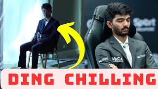 Ding Liren CHILLING before the game against Gukesh | World Chess Championship 2024 | #dingliren