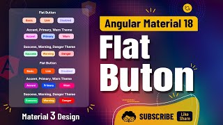 Angular 18 Stylish Flat-Button in Angular Material tutorial | Material 3 Design