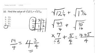 2021 National Common Entrance Examination (NCEE) Mathematics Questions and Answers