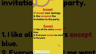 Difference between accept and except | Learn the difference