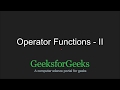 Python Programming Tutorial - Operator Functions - Part 2 | GeeksforGeeks