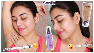 Get rid of dark neck and dark underarms with Sanfe Spotlite Cream and Spotlite Sensitive Areas Serum