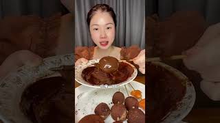 空氣中都充滿了巧克力味官 #asmr #chinesefood #bigbites