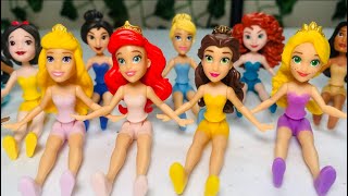 5 minutes Unboxing Disney Princess Royal Clips Dolls,Ariel, Tiana,Jasmine,Belle, Moana,Tiana, Beauty
