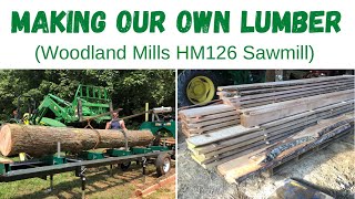 DIY POLE BARN CONSTRUCTION #1- CUTTING OUR OWN LUMBER \u0026 MAXING OUT THE HM126 SAWMILL!