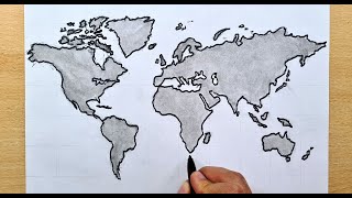 kolay dünya haritası çizimi basit dünya haritası nasıl çizilir